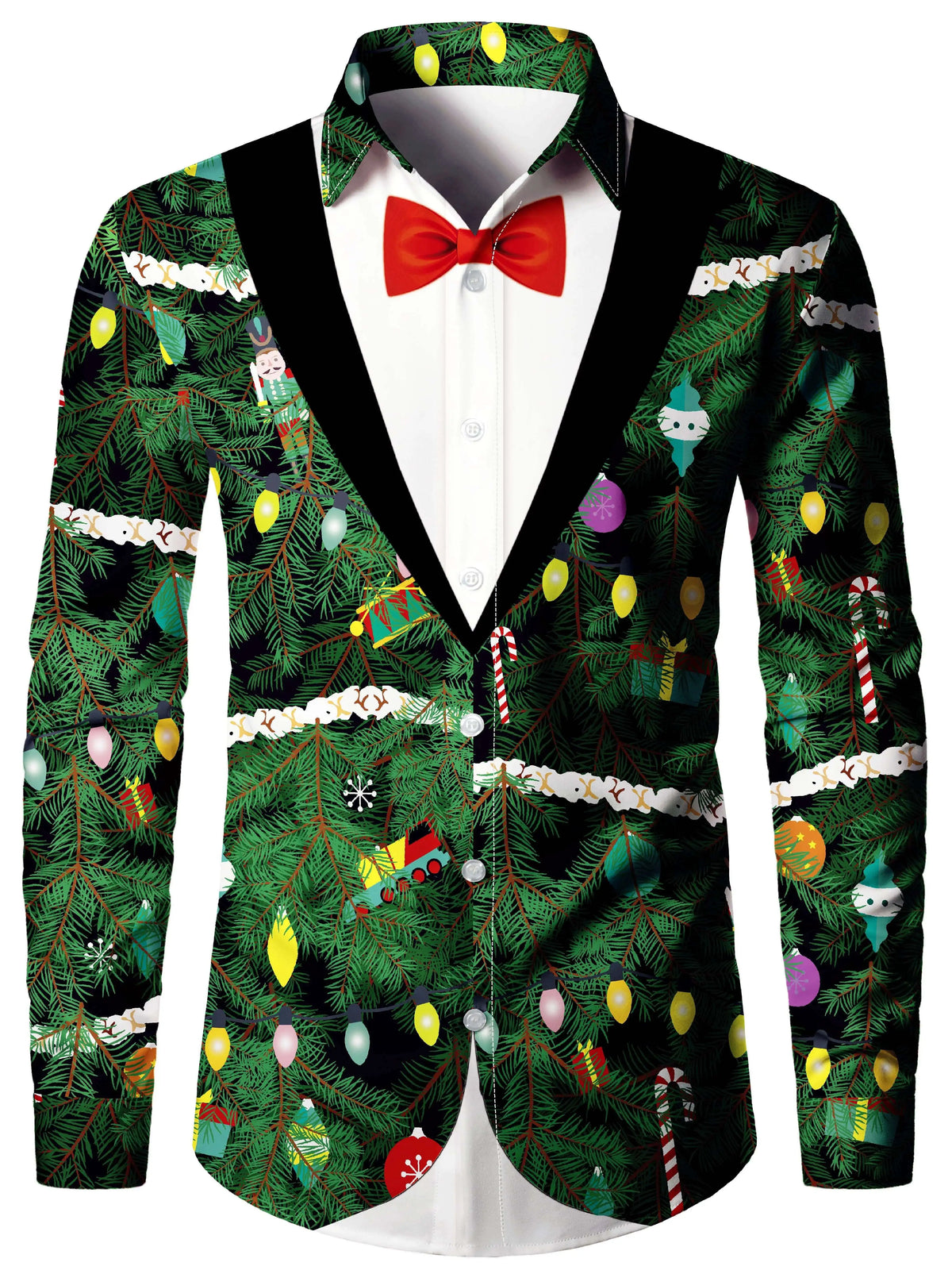 Scott | Christmas Blouse Faux-Tailcoat Button-Down Shirt for Men