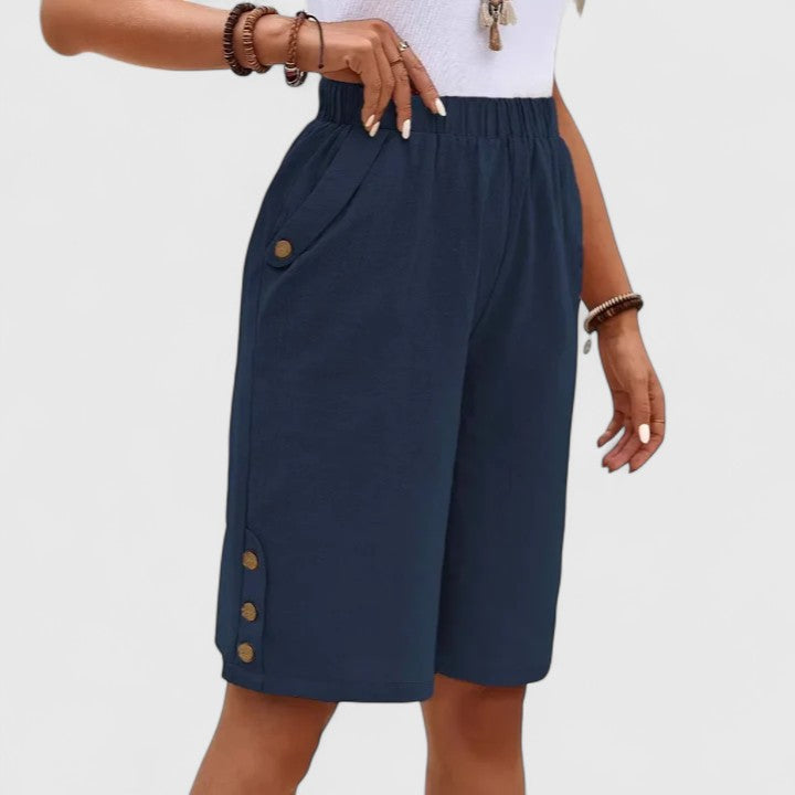 Denise | Women's High-Waisted Relaxed-Fit Comfortable Shorts