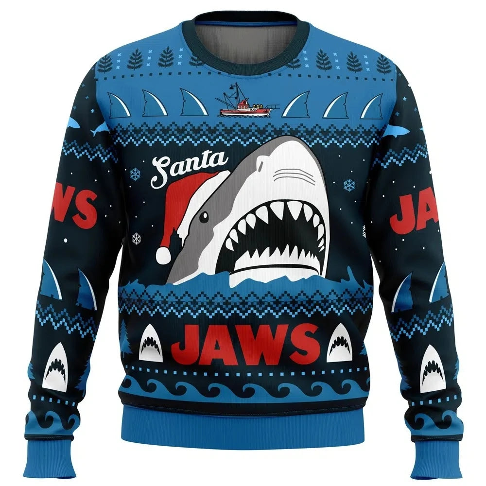 Malcolm | Santa Jaws Crew Neck Christmas Sweater for Men