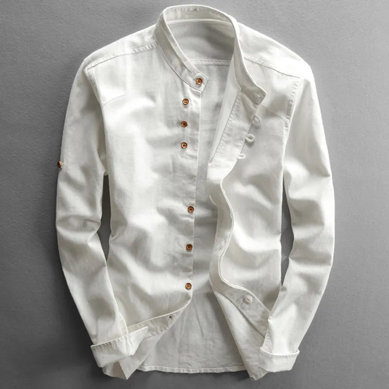 Ole | Stand Collar Button-Front Shirt for Men
