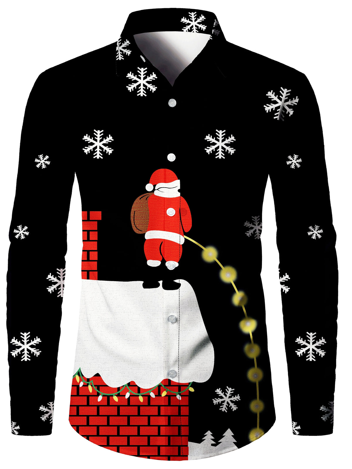 Scott | Christmas Blouse Faux-Tailcoat Button-Down Shirt for Men