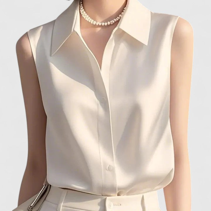 Lavinia | Women's Sophisticated V-Neck Sleeveless Blouse