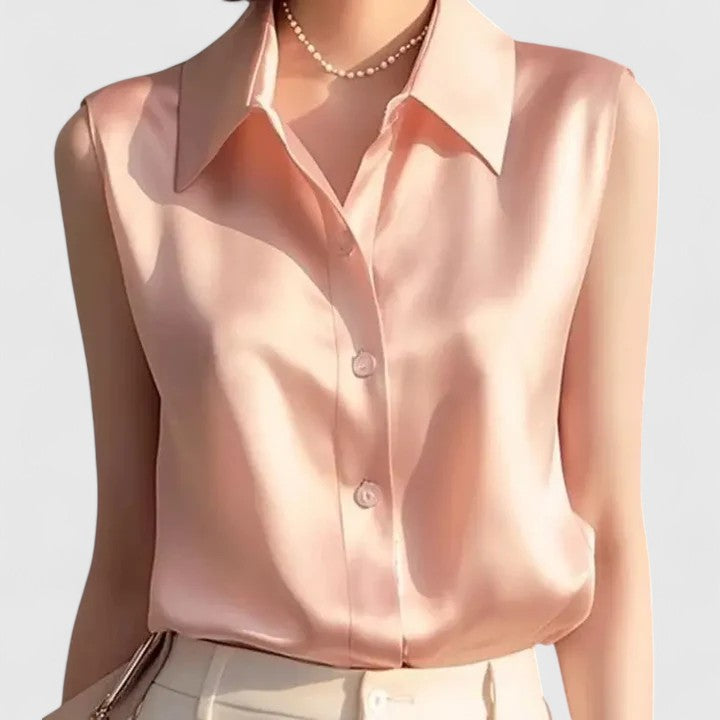 Lavinia | Women's Sophisticated V-Neck Sleeveless Blouse
