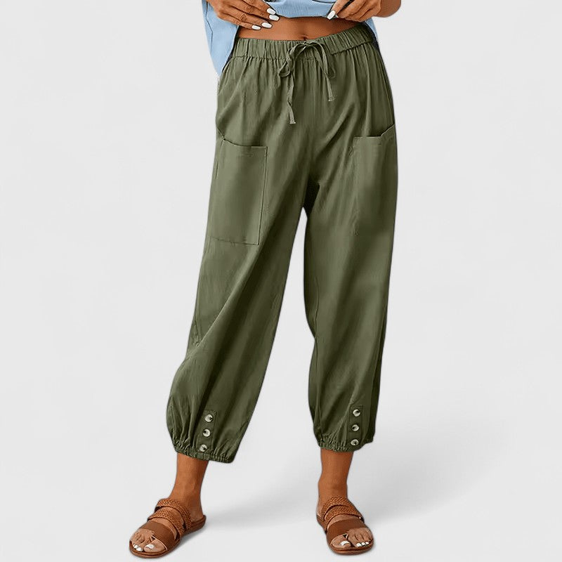 Jolie | Women's Wide-Leg High-Waist Pants – Elegant Daywear