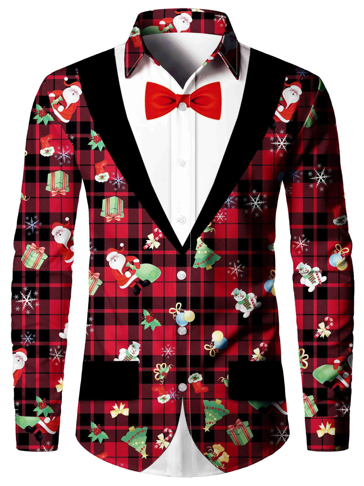 Scott | Christmas Blouse Faux-Tailcoat Button-Down Shirt for Men