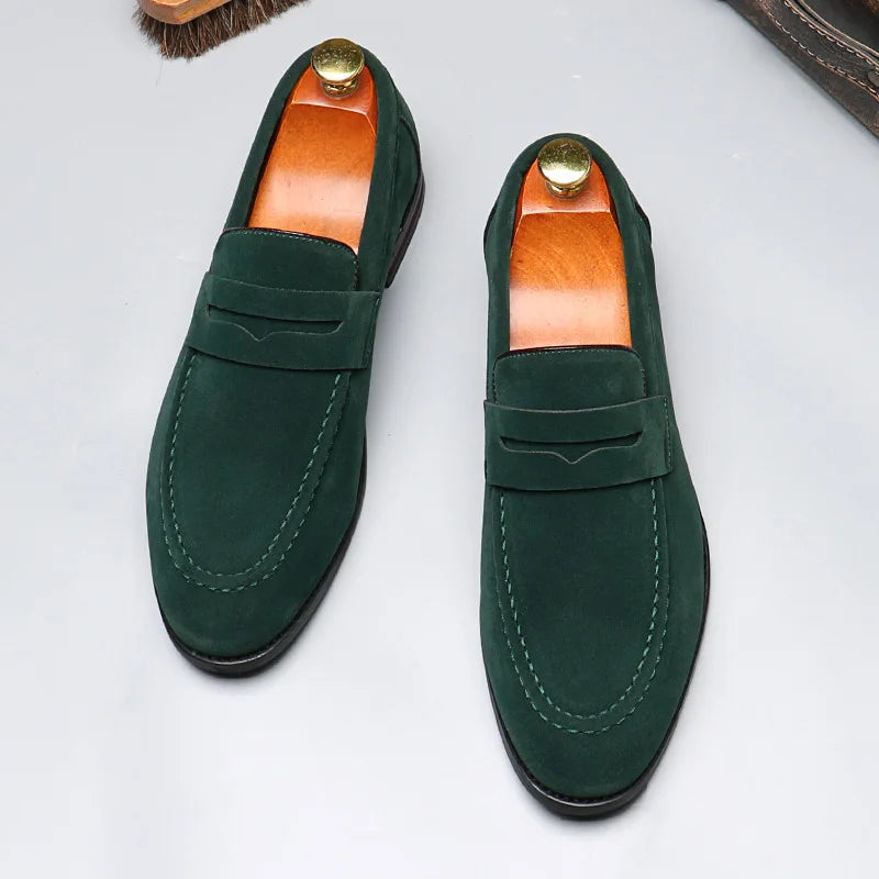 Tobias | Suede Slip-On Loafers with Stitch Detail for Men