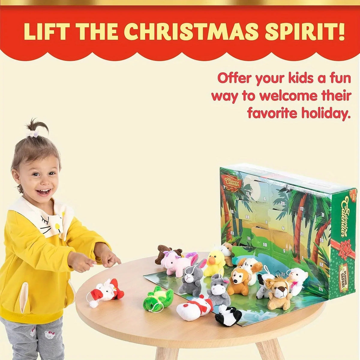PLUSH ADVENT CALENDAR FOR KIDS – 24 MINI ANIMAL TOYS