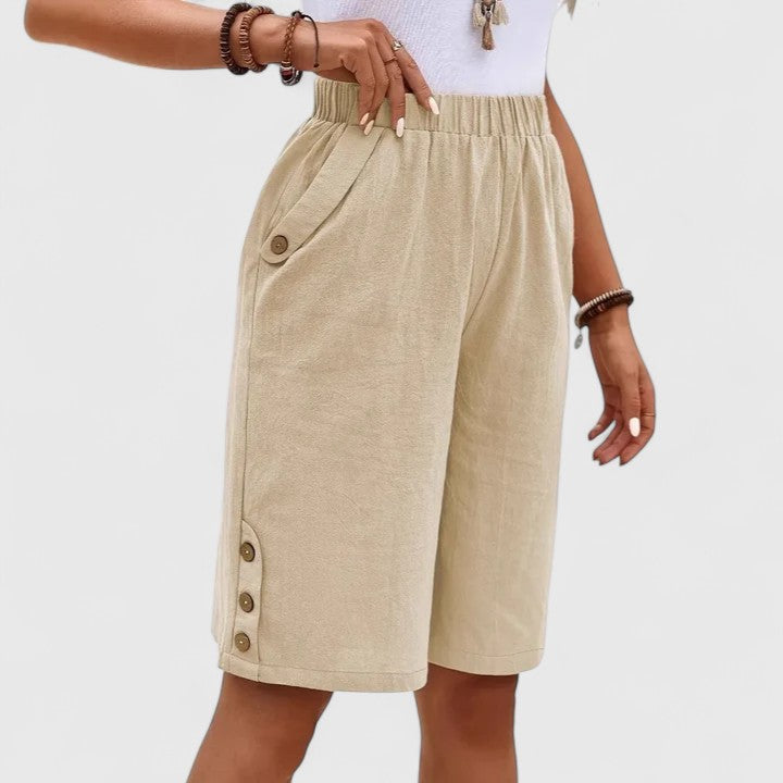 Denise | Women's High-Waisted Relaxed-Fit Comfortable Shorts