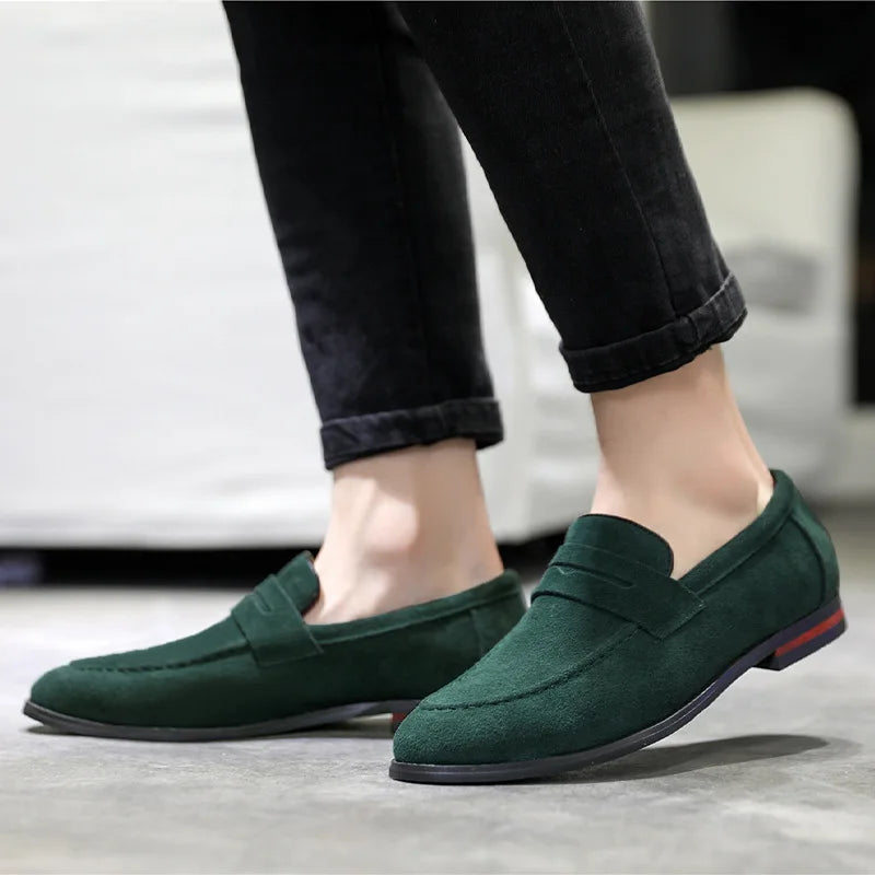 Tobias | Suede Slip-On Loafers with Stitch Detail for Men