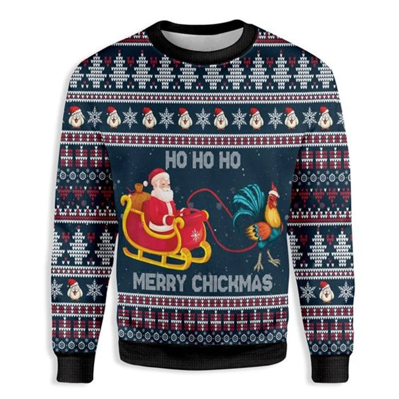 Immanuel | Graphic Santa Print Crew Neck Christmas Sweater