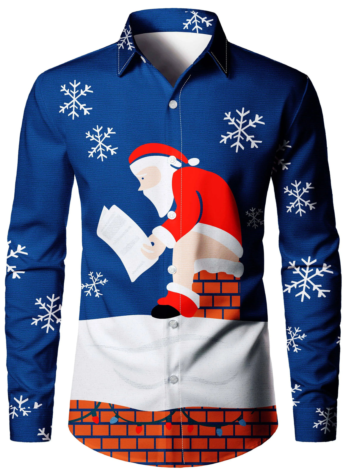Scott | Christmas Blouse Faux-Tailcoat Button-Down Shirt for Men