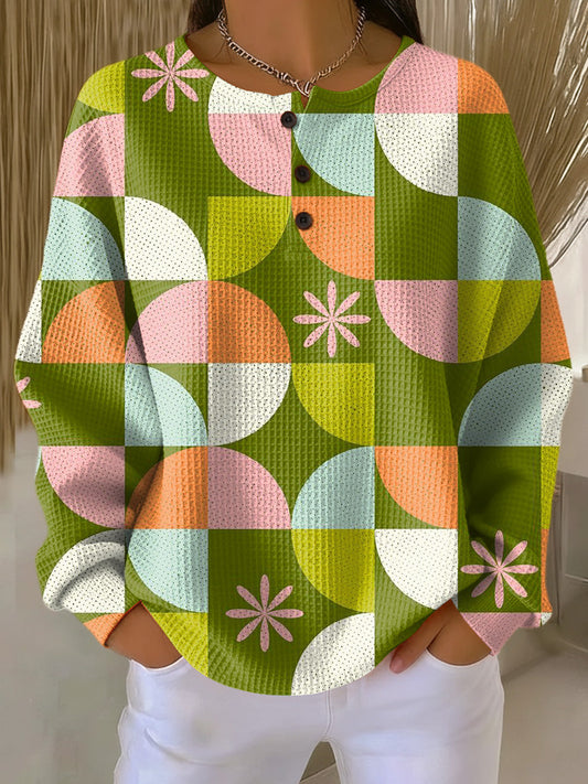 Saga | Sweater with Abstract Checkered Pattern 0