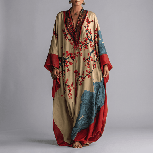 Sakura | Elegant Long Sleeve Maxi Dress with Pockets 0