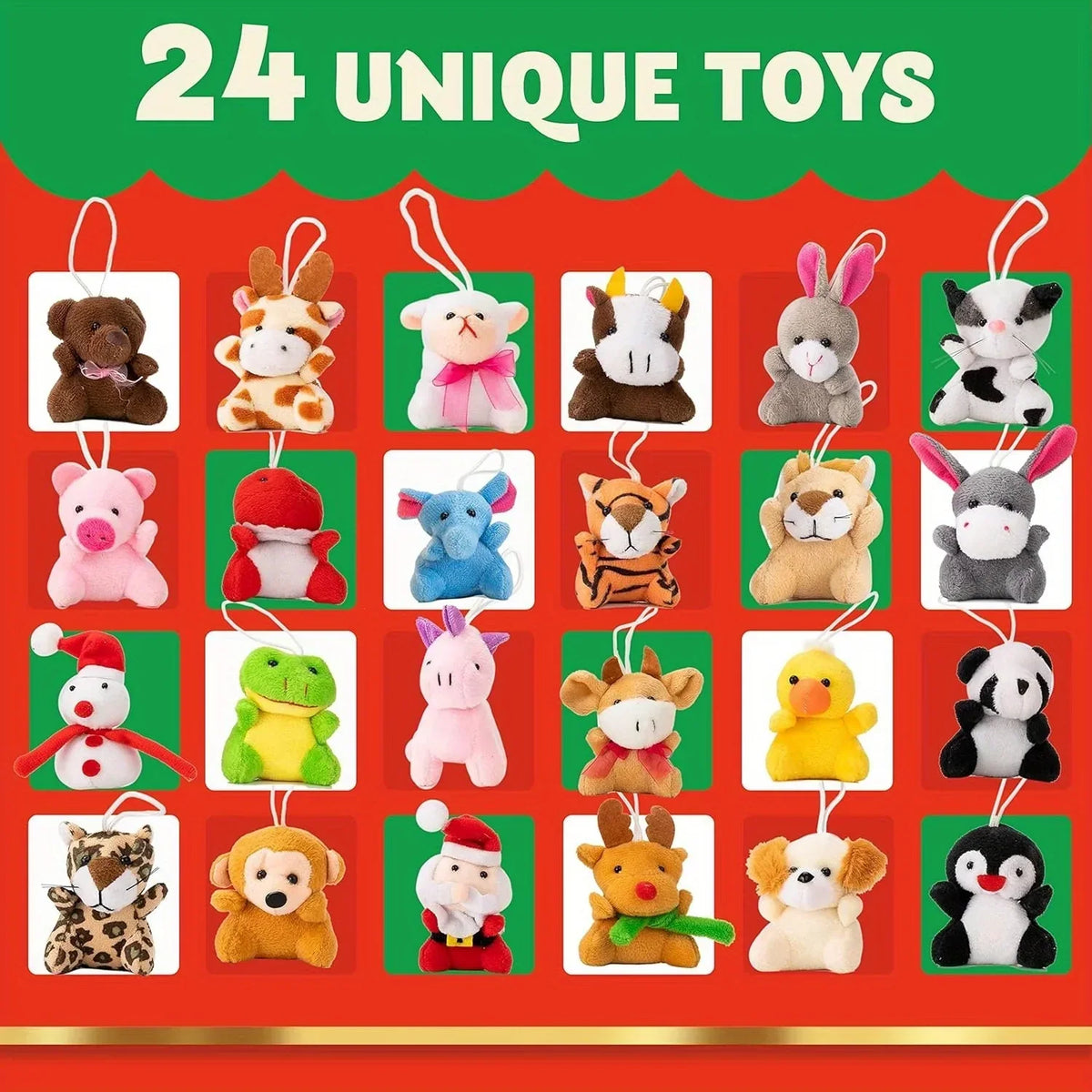 PLUSH ADVENT CALENDAR FOR KIDS – 24 MINI ANIMAL TOYS