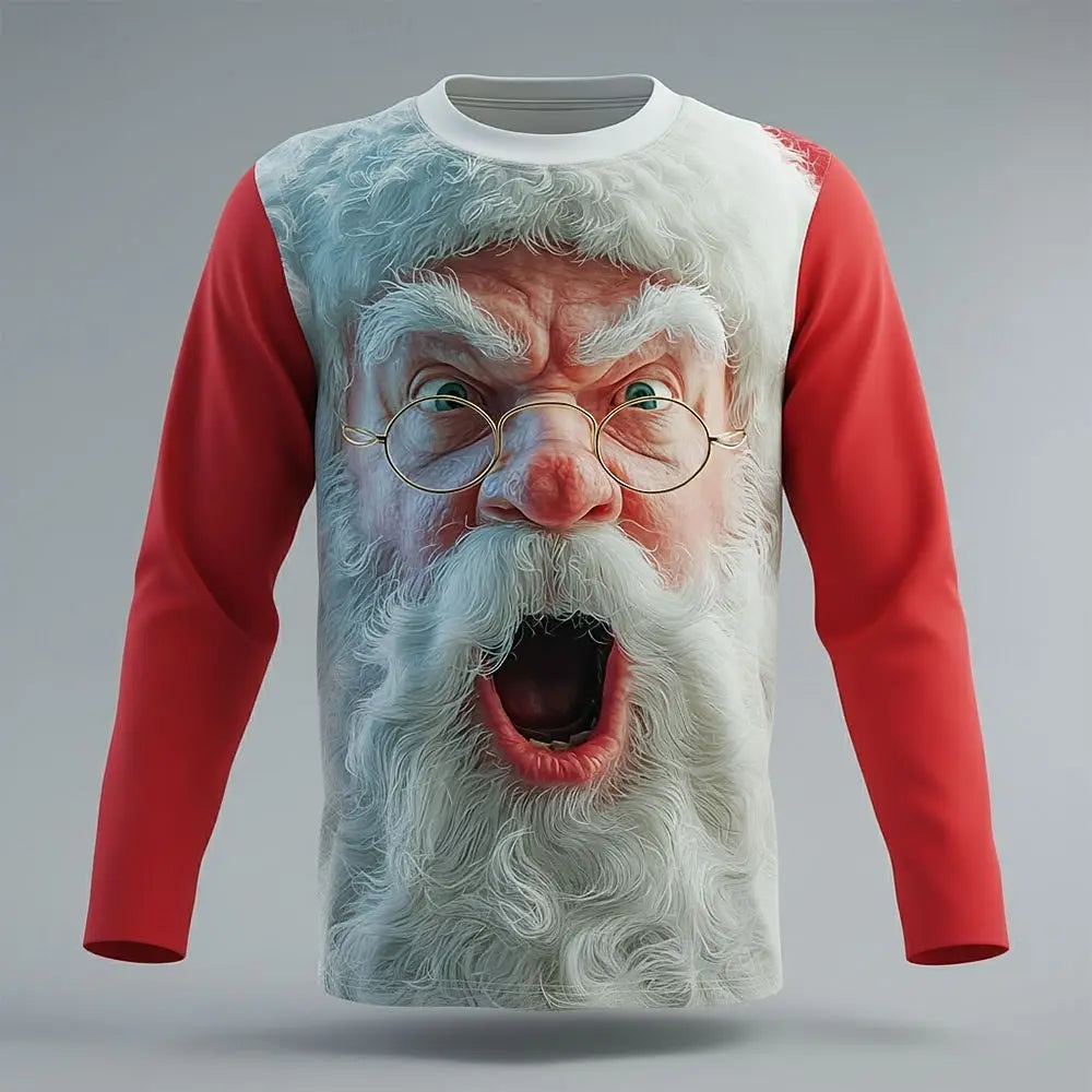Wilco | 3D Santa Print Crew Neck Christmas Sweater for Men