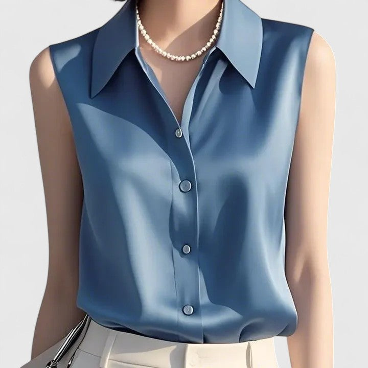 Lavinia | Women's Sophisticated V-Neck Sleeveless Blouse