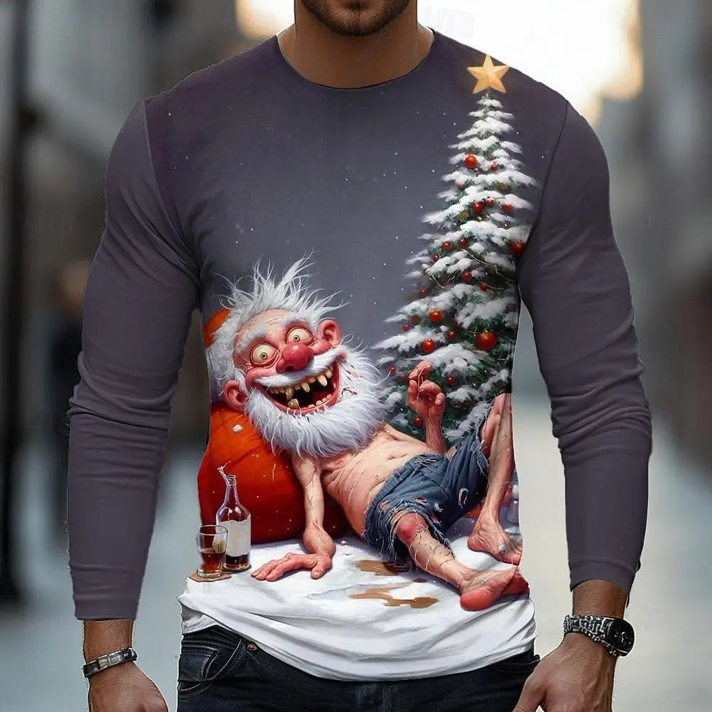Aage | Funny Santa Print Christmas Sweater for Men