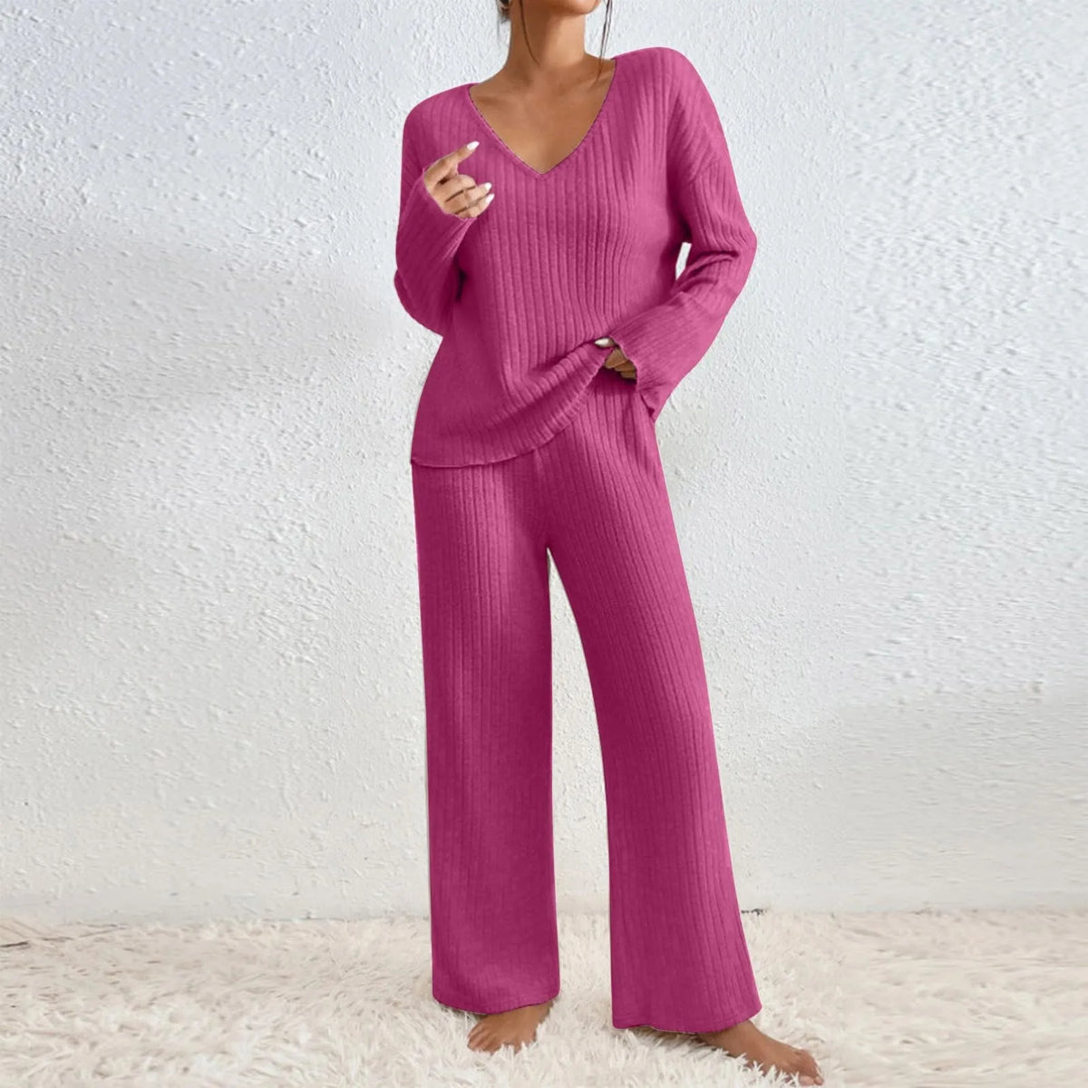 Annegunn | Ribbed Knit Lounge Set for Women