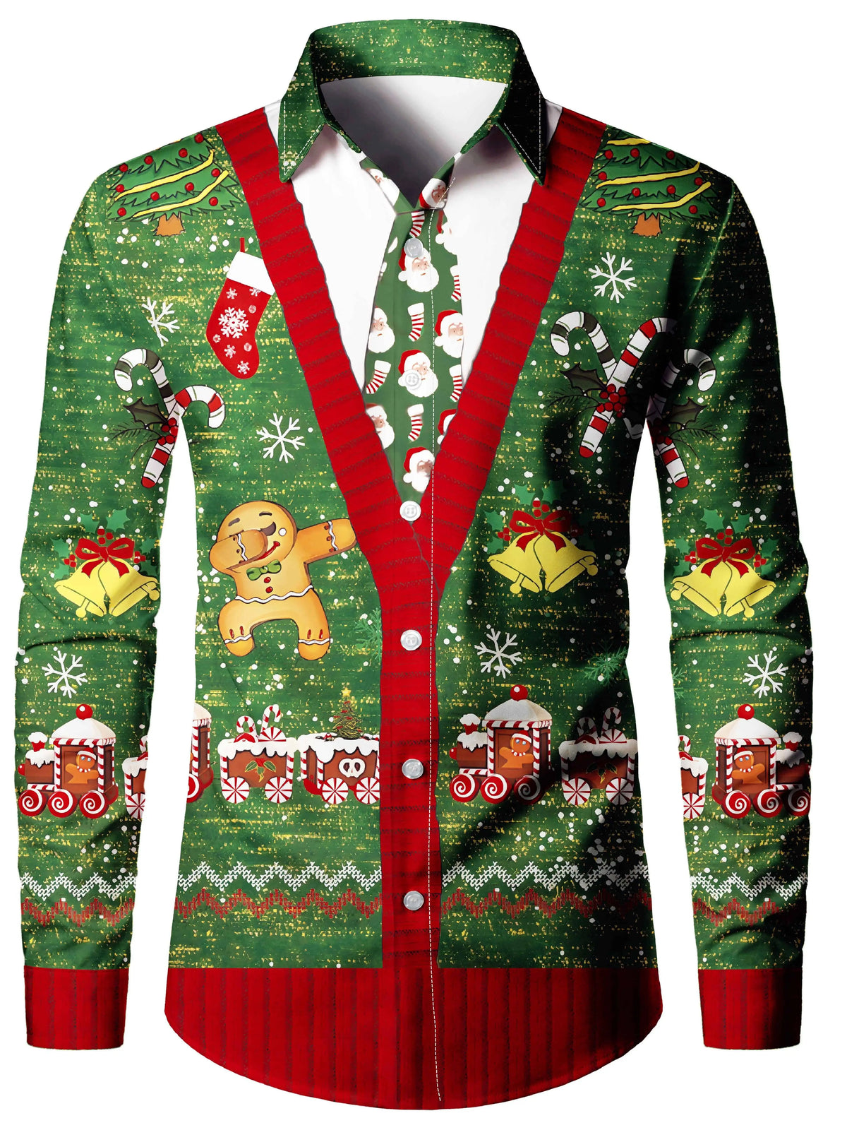 Scott | Christmas Blouse Faux-Tailcoat Button-Down Shirt for Men