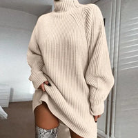 Lykke | Ribbed Turtleneck Sweater Dress for Women
