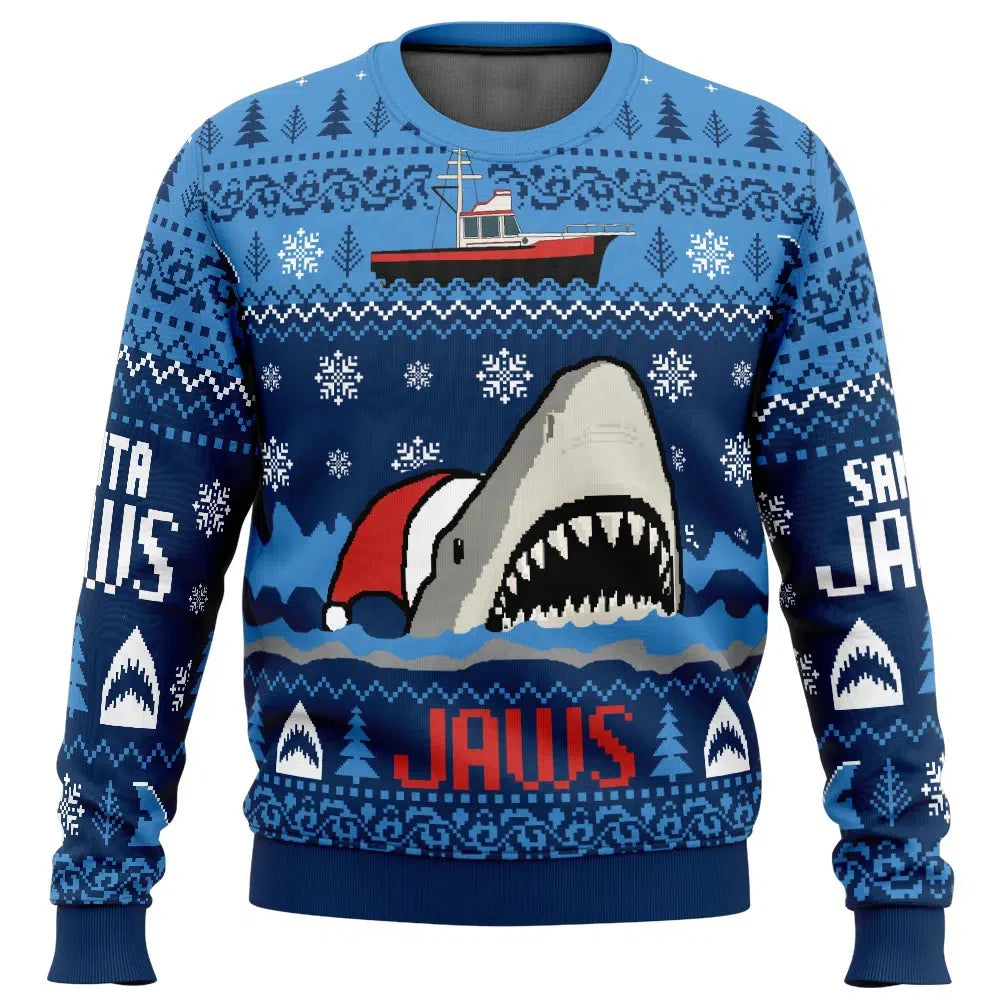 Malcolm | Santa Jaws Crew Neck Christmas Sweater for Men