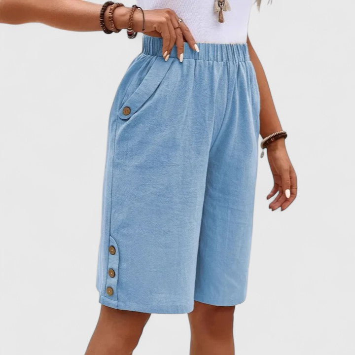 Denise | Women's High-Waisted Relaxed-Fit Comfortable Shorts
