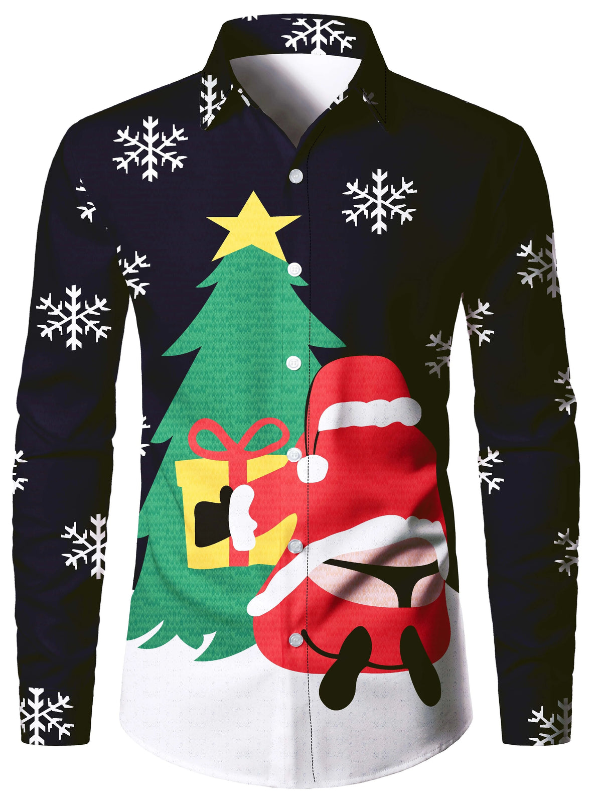 Scott | Christmas Blouse Faux-Tailcoat Button-Down Shirt for Men