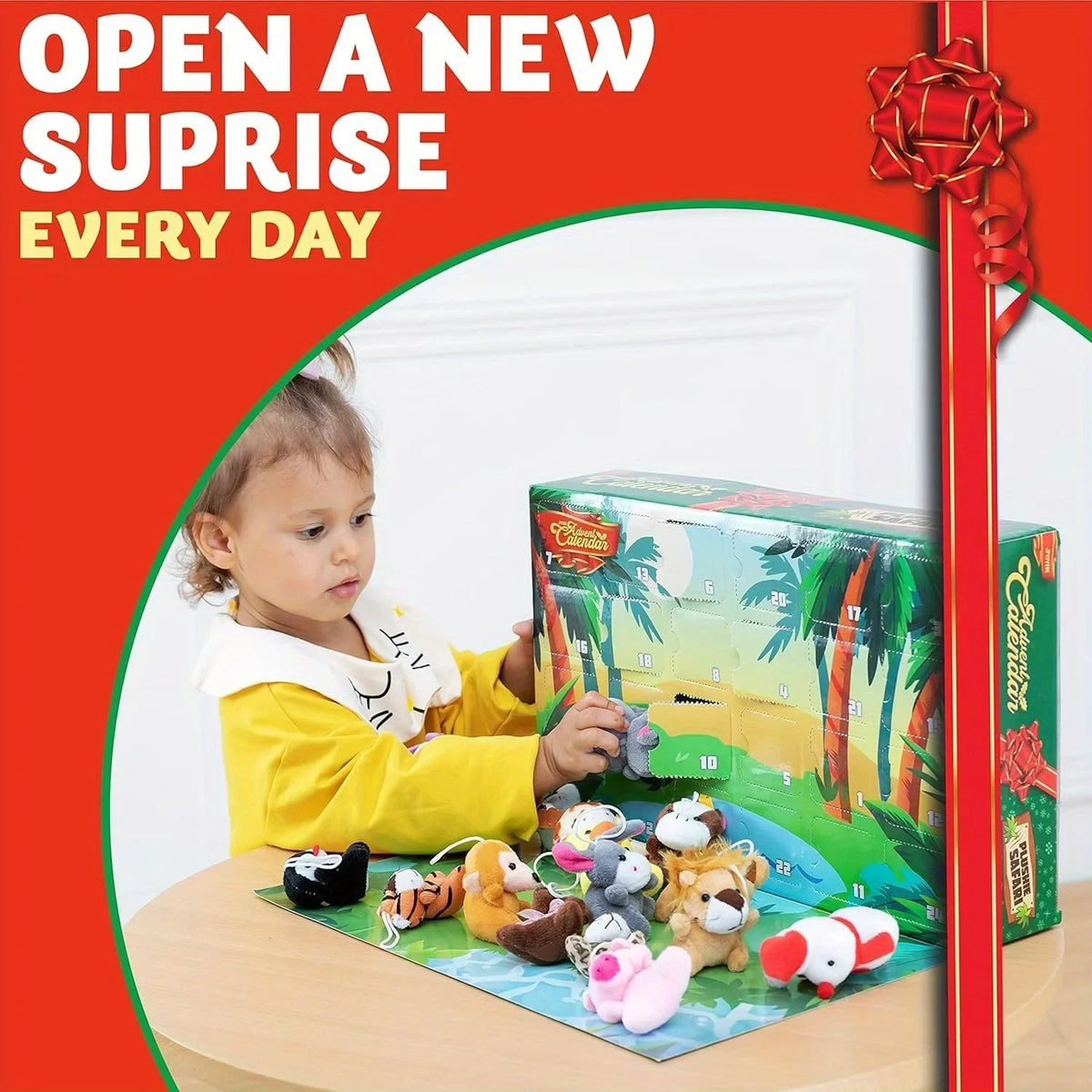PLUSH ADVENT CALENDAR FOR KIDS – 24 MINI ANIMAL TOYS