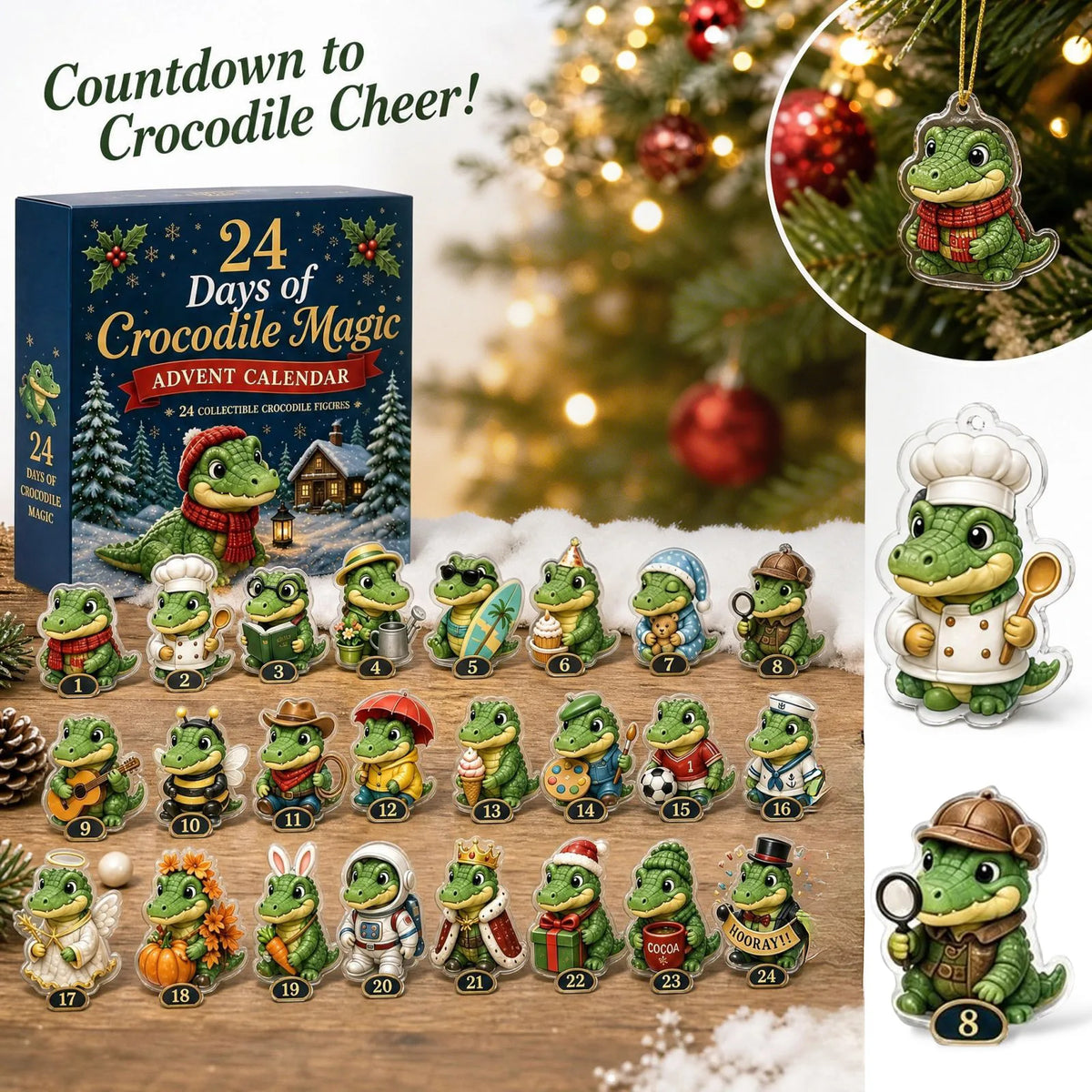 24-DAY CHARM ADVENT CALENDAR – ACRYLIC KEYRINGS & HANGING ORNAMENTS