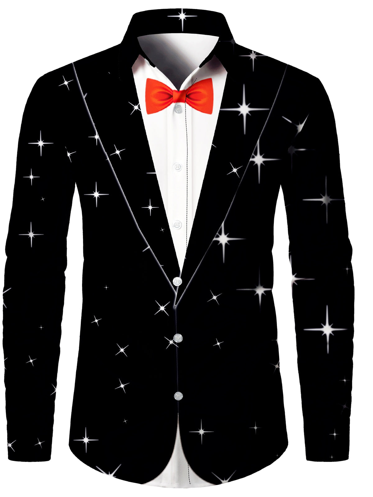 Scott | Christmas Blouse Faux-Tailcoat Button-Down Shirt for Men