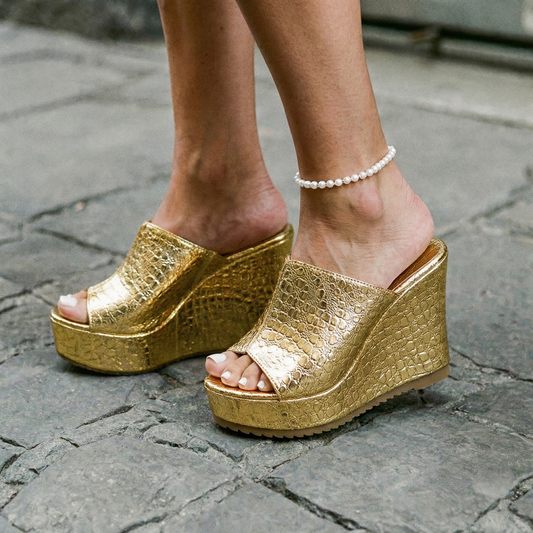 Selene | Black Wedge Sandals for Effortless Elegance 0