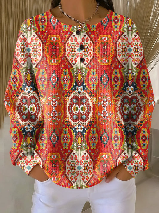Selma | Sweater with Ethnic Floral Pattern 0