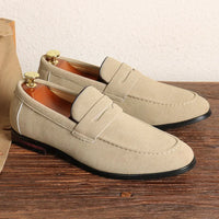 Tobias | Suede Slip-On Loafers with Stitch Detail for Men