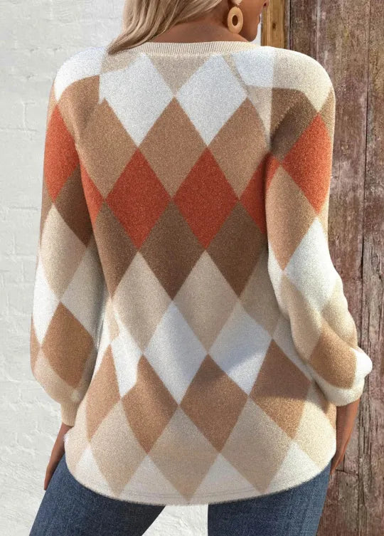 Sign | Checkered Knit with Button Detail 1