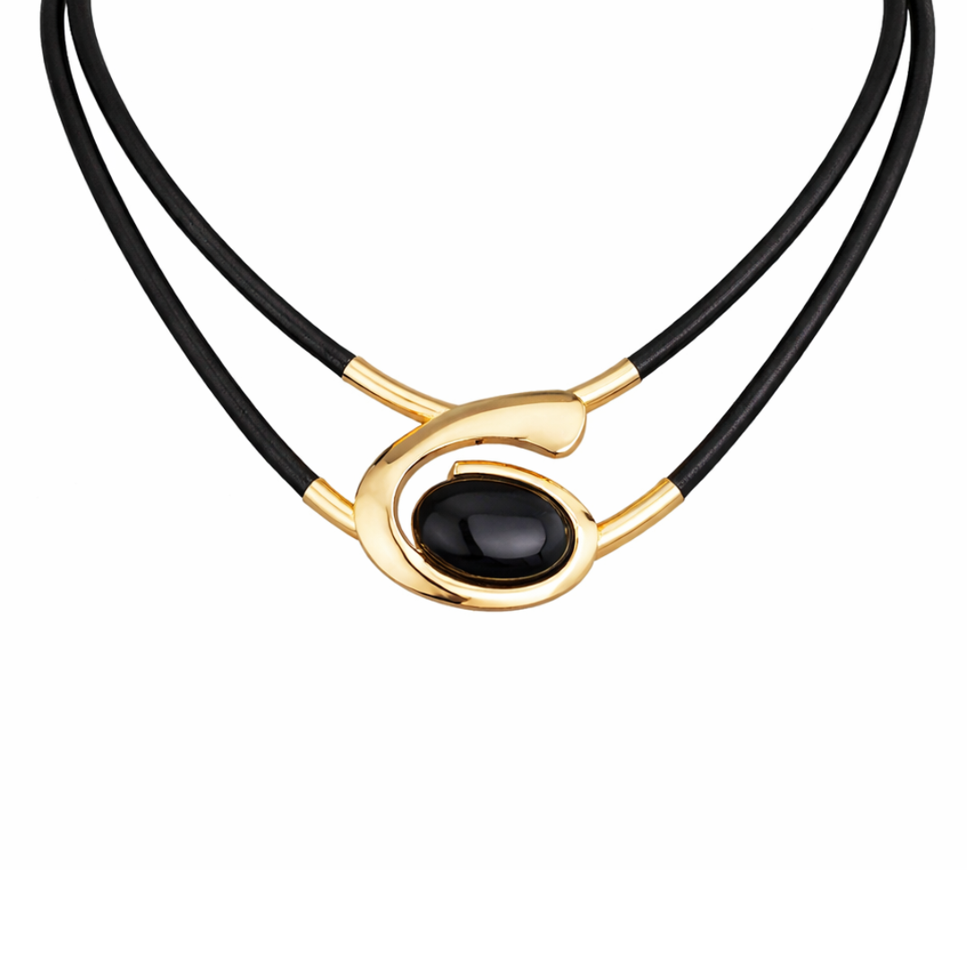 Solène™ | Black and gold oval set 1