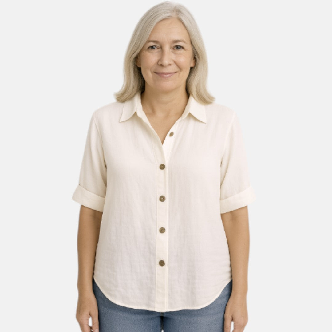 Solveig™ – Linen shirt with buttons