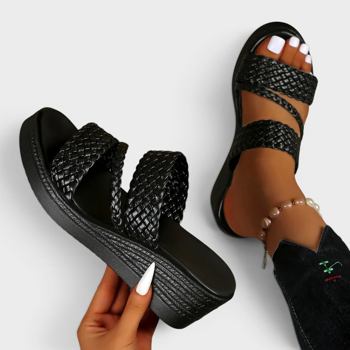 Sophia | Black Platform Sandals for Women 0