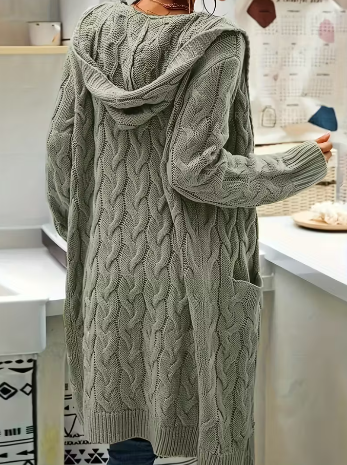 Sophia | Long Sleeve Cozy Hooded Cardigan