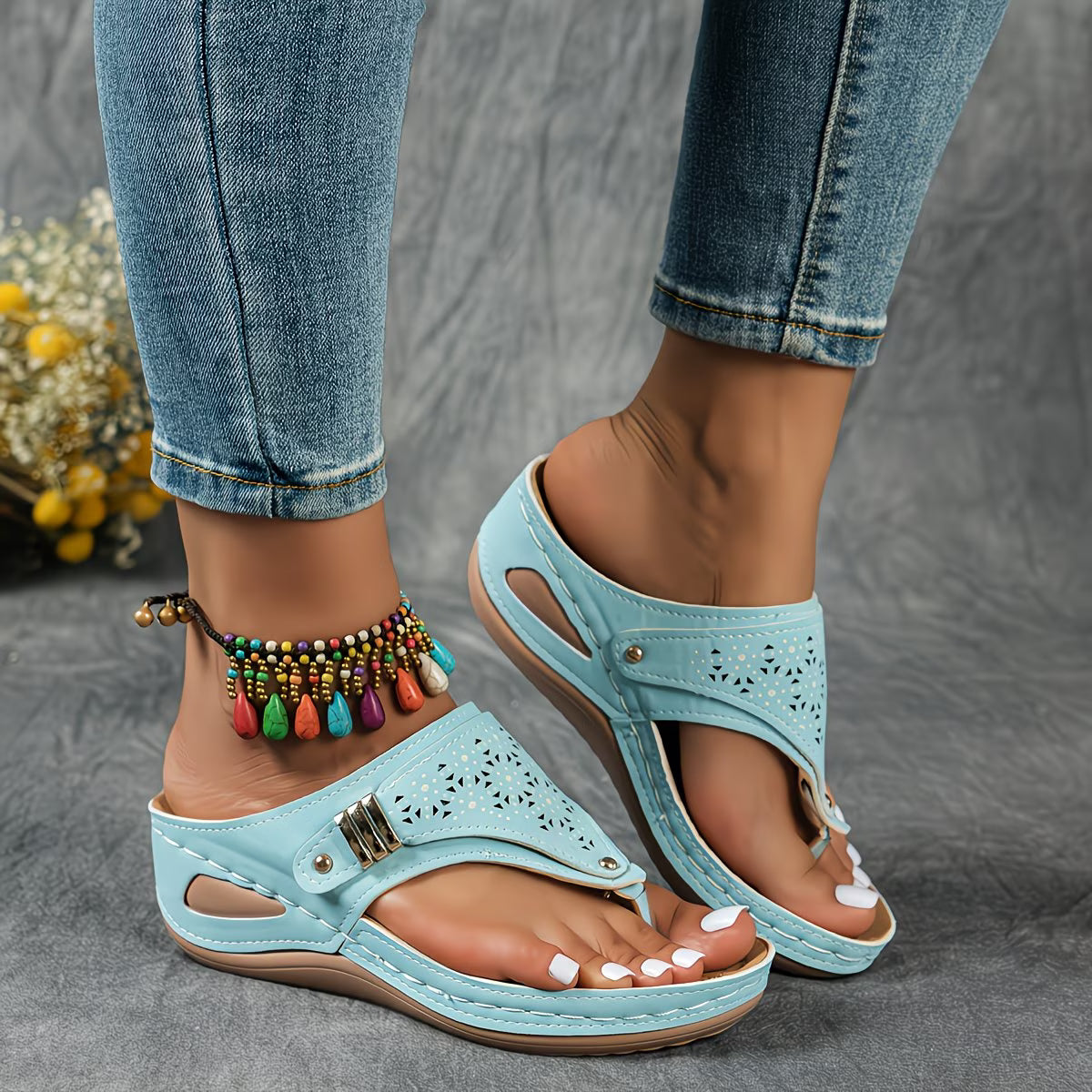 Sophia | Wedge Flip Flops Women's Sandals for Effortless Elegance 0