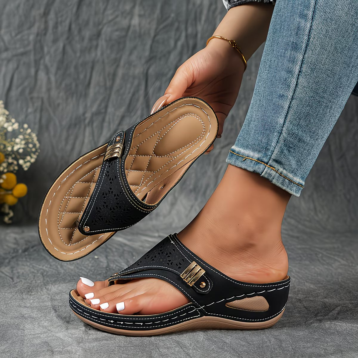 Sophia | Wedge Flip Flops Women's Sandals for Effortless Elegance 2