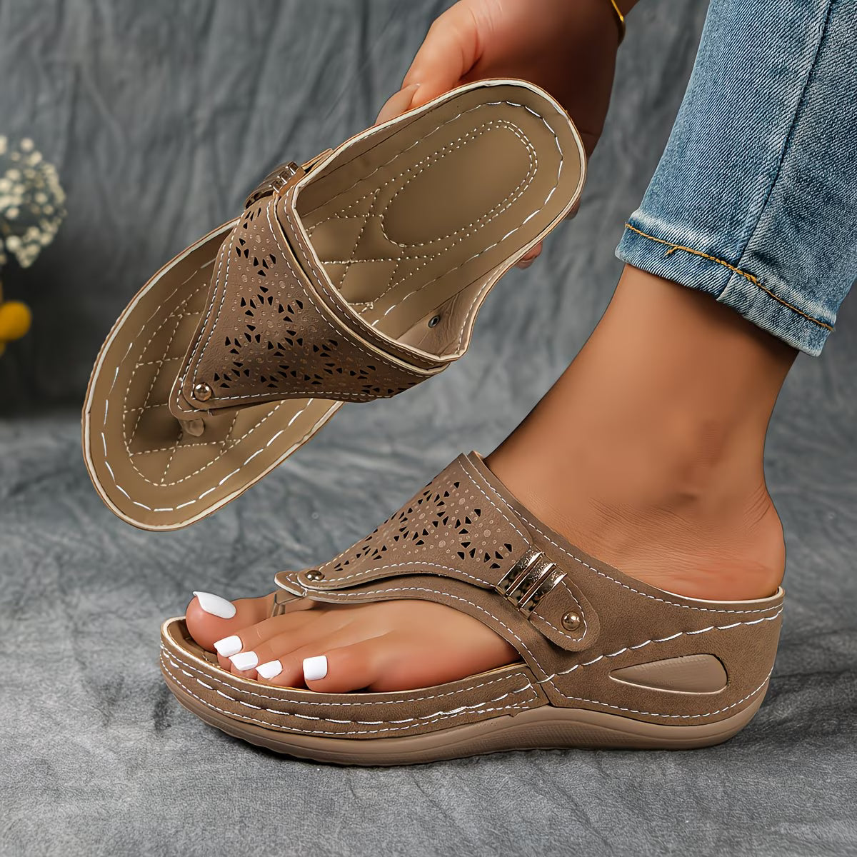 Sophia | Wedge Flip Flops Women's Sandals for Effortless Elegance 7