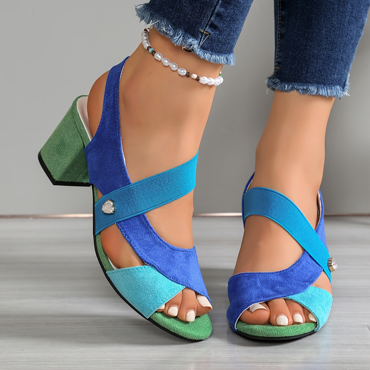 Sophia | White Block Heels for Women 1
