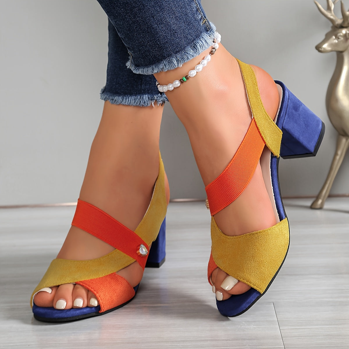 Sophia | White Block Heels for Women 2