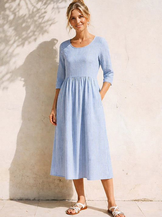Sophia | White Midi Dress for Women 0