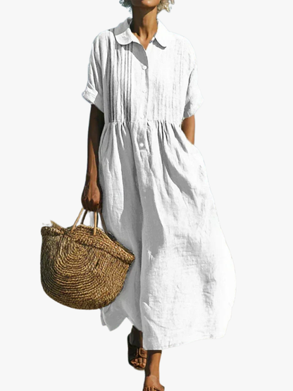 Sophia | White Midi Dress for Women, Elegant Summer Sundress 1