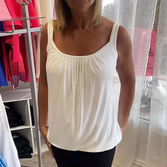 Sophia | White Tank Top Womens Sleeveless Shirt 0