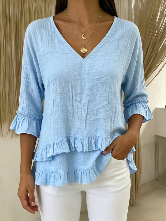 Sophia | Women's White Long Sleeve Blouse 0