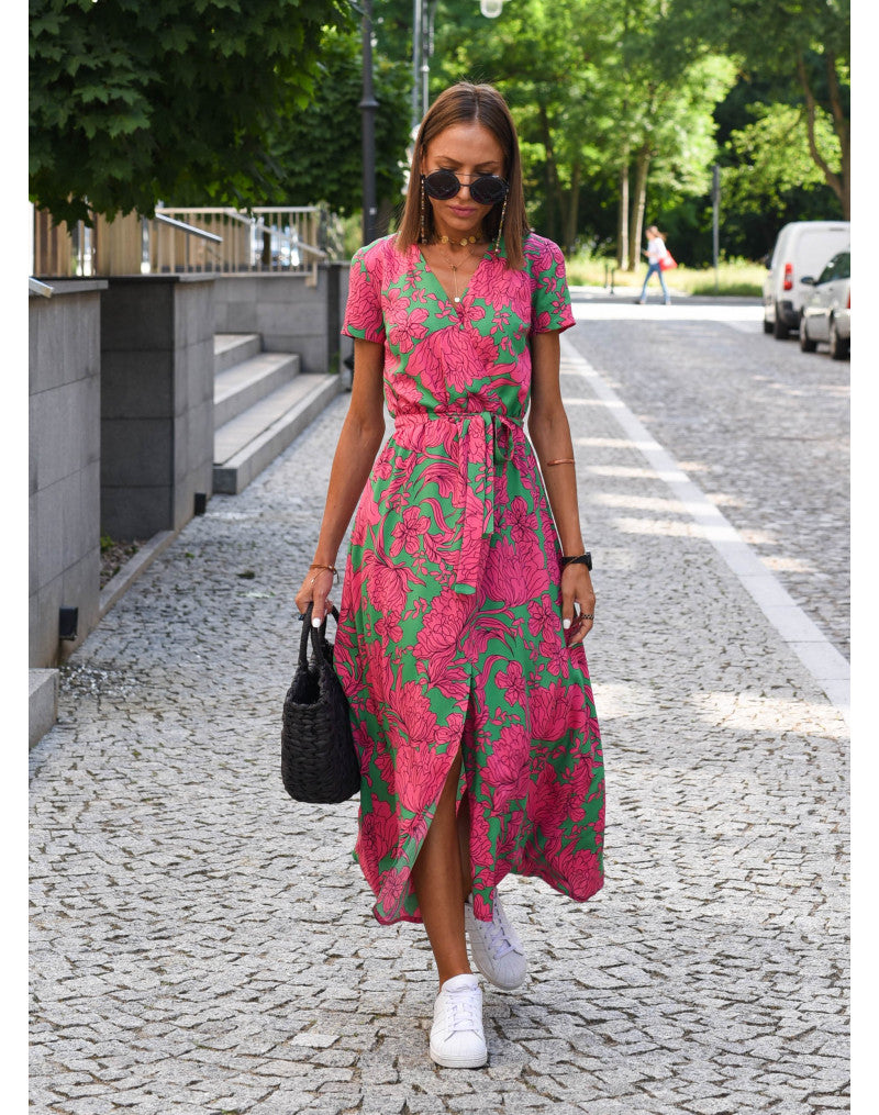 Talia™ | Stylish V-Neck Floral Dress 1
