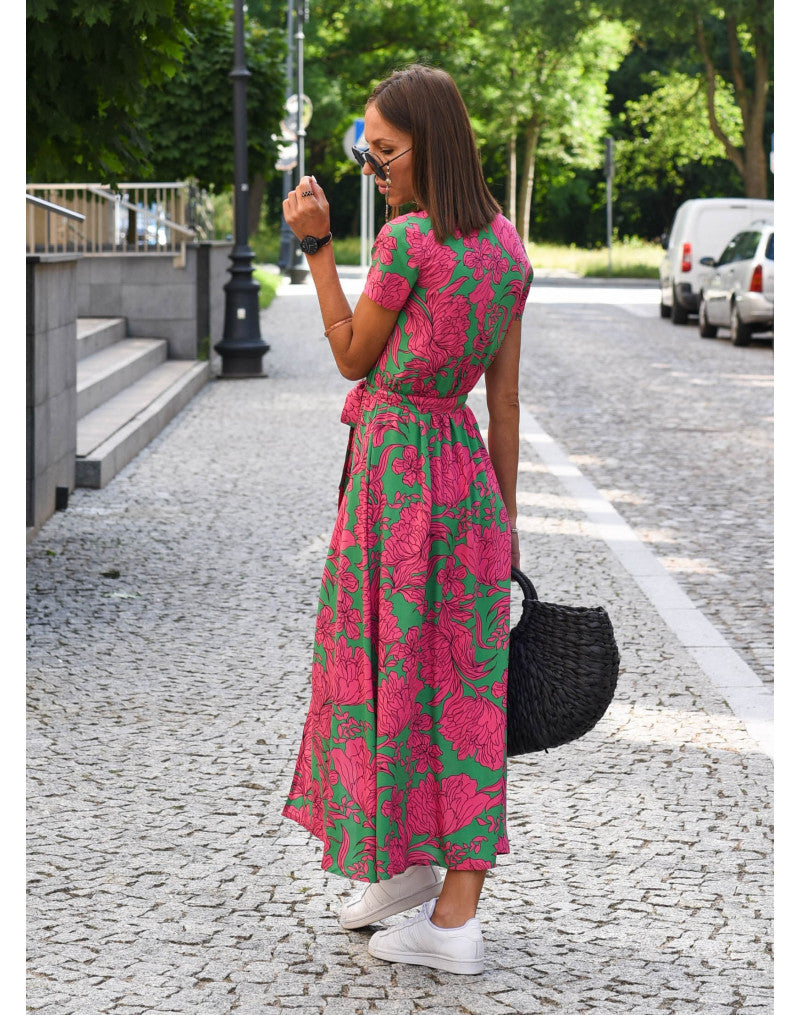 Talia™ | Stylish V-Neck Floral Dress 4