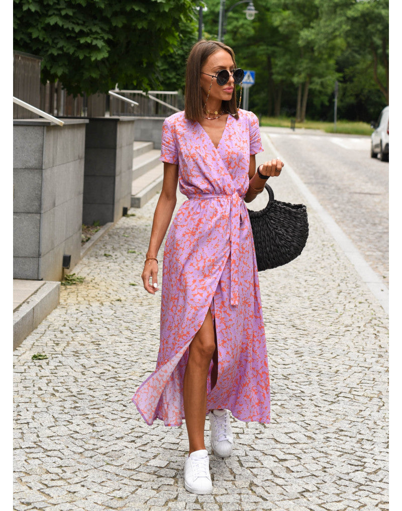 Talia™ | Stylish V-Neck Floral Dress 7